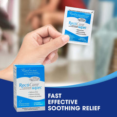 RectiCare Medicated Anorectal Wipes glycerin coating provides protective layer.