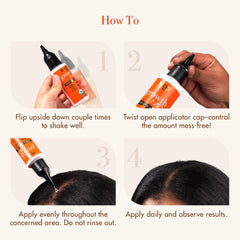 Red by Kiss Growth MD application on scalp for hydration