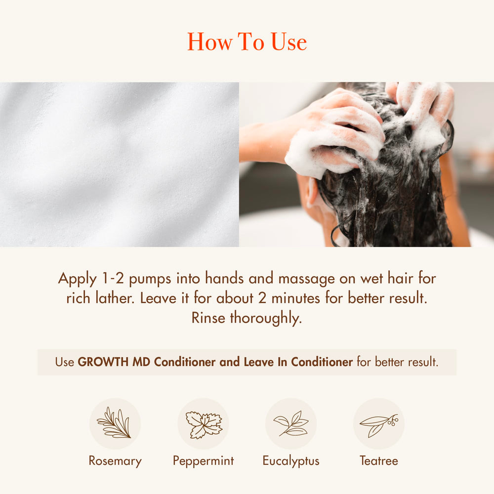 Menthol cooling action of Red by Kiss Growth MD Scalp Shampoo