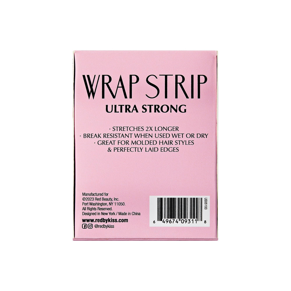 Red by Kiss lab-tested durability badge with strips during styling.