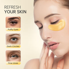 Close-up of gold particles in Redanha patches for luxe brightening