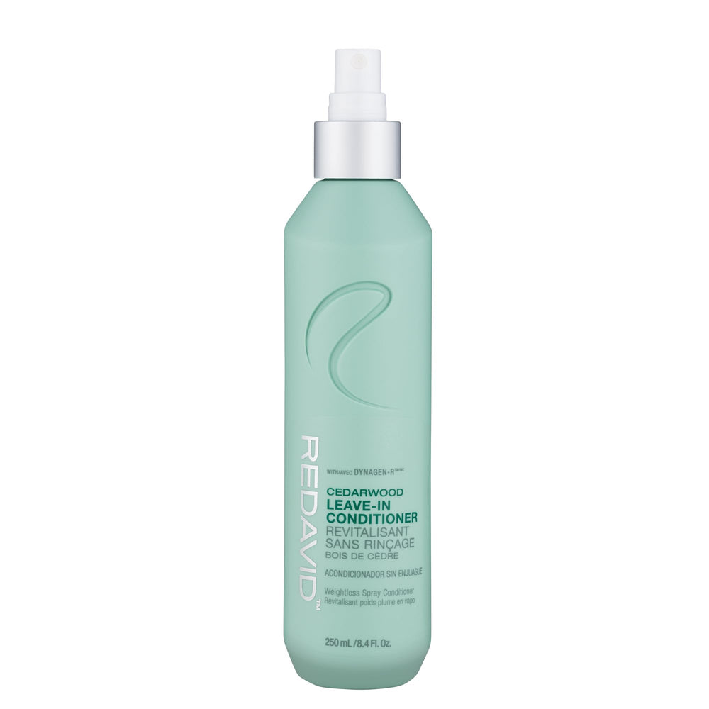 Redavid Cedarwood Leave-In Bottle offers lightweight detangling and shine for fine hair.