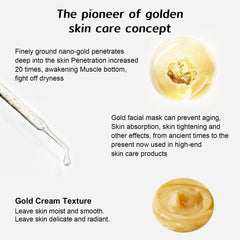 Rednow closeup of gold texture and pore cleansing effect on face