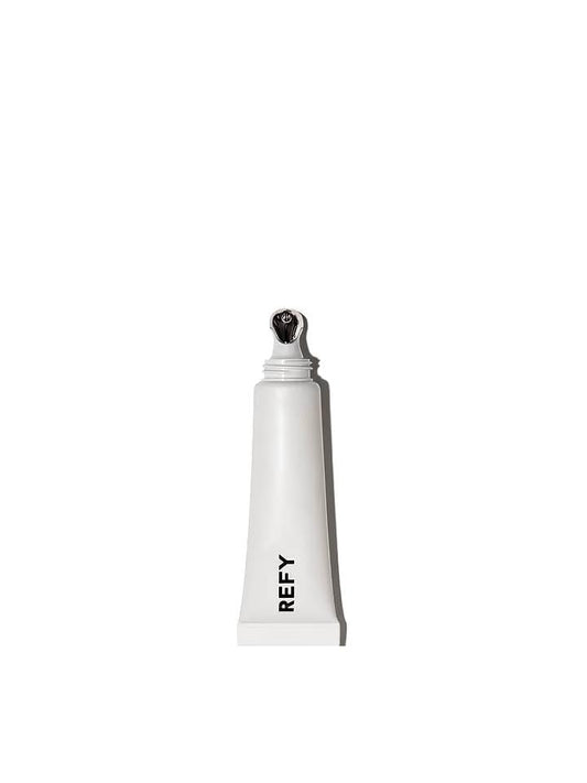 REFY Blush Lip Gloss tube close-up showing non-sticky shine for daily wear.