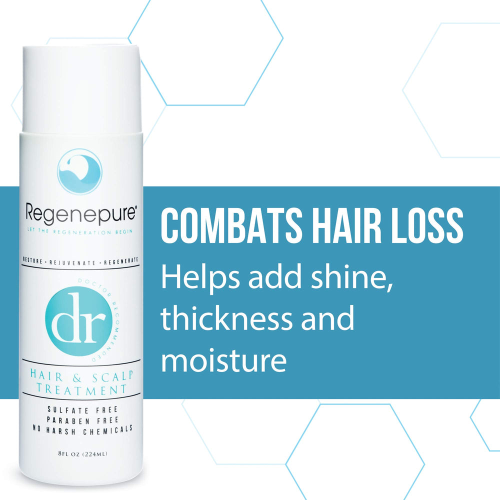 REGENEPURE DR Shampoo lathering through hair for gentle cleansing.