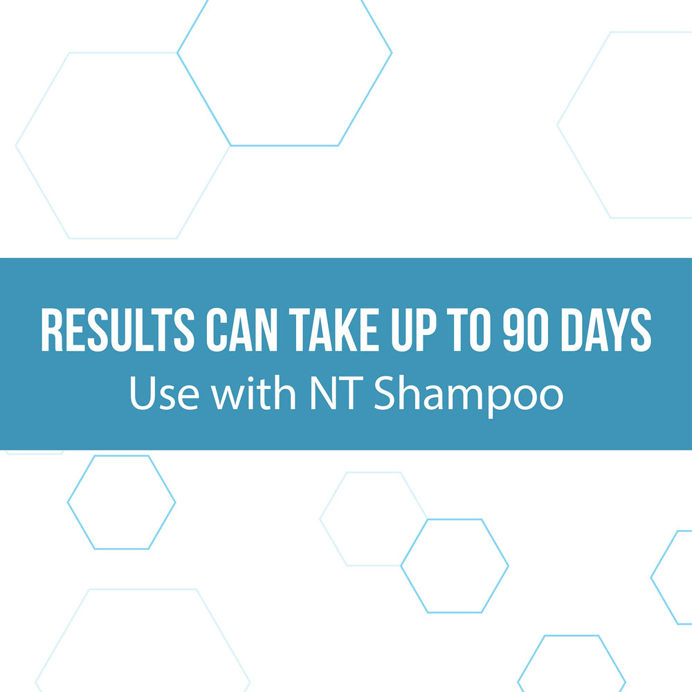 REGENEPURE DR Shampoo illustration featuring saw palmetto and niacin ingredients.