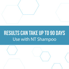 REGENEPURE DR Shampoo illustration featuring saw palmetto and niacin ingredients.