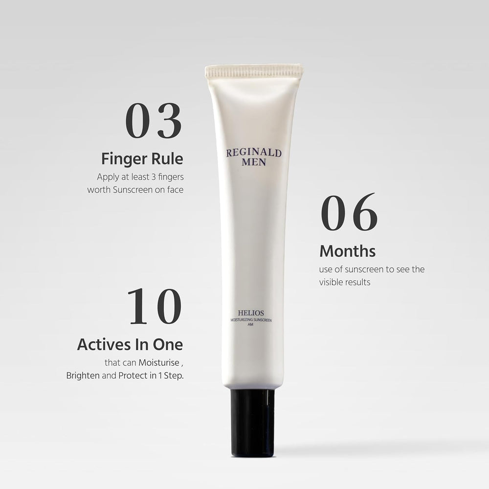 Reginald Men Helios sunscreen cap close-up and SPF 50+ labeling