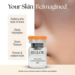 ReGlow Botanical extracts and stem cell blends deliver revitalizing hydration and a radiant glow.