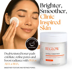 ReGlow EpiClear pad close-up showing pore refinement and exfoliation.