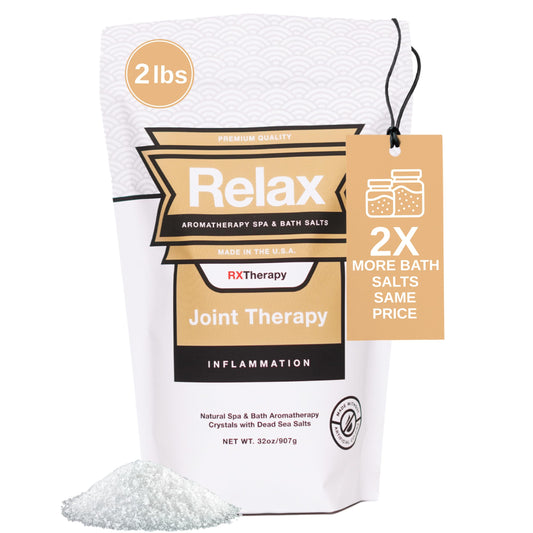 Relax Spa & Bath Epsom salts bottle highlighting magnesium minerals for post-activity recovery.