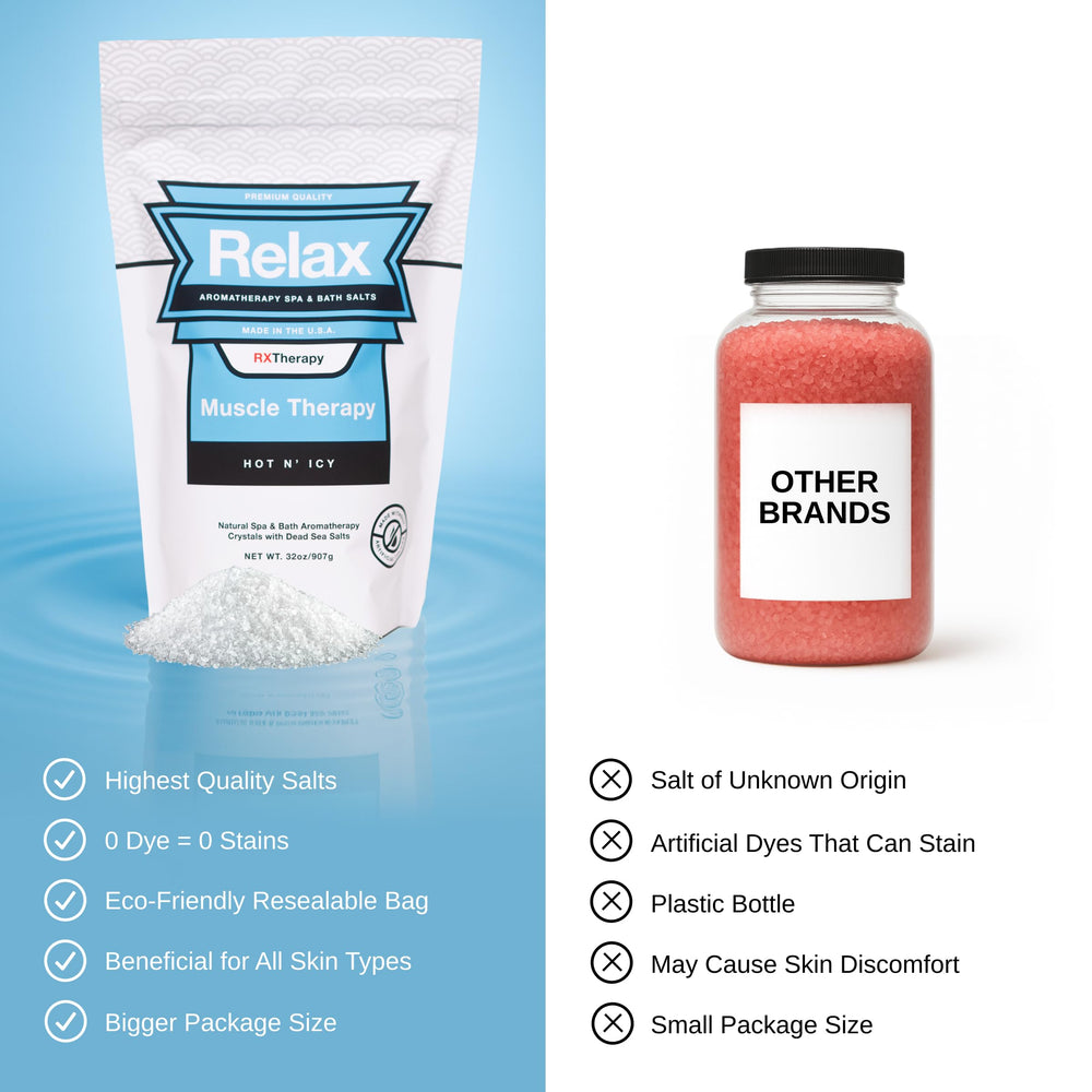 Relax Spa & Bath mineral blend swatch hints at skin-softening care.