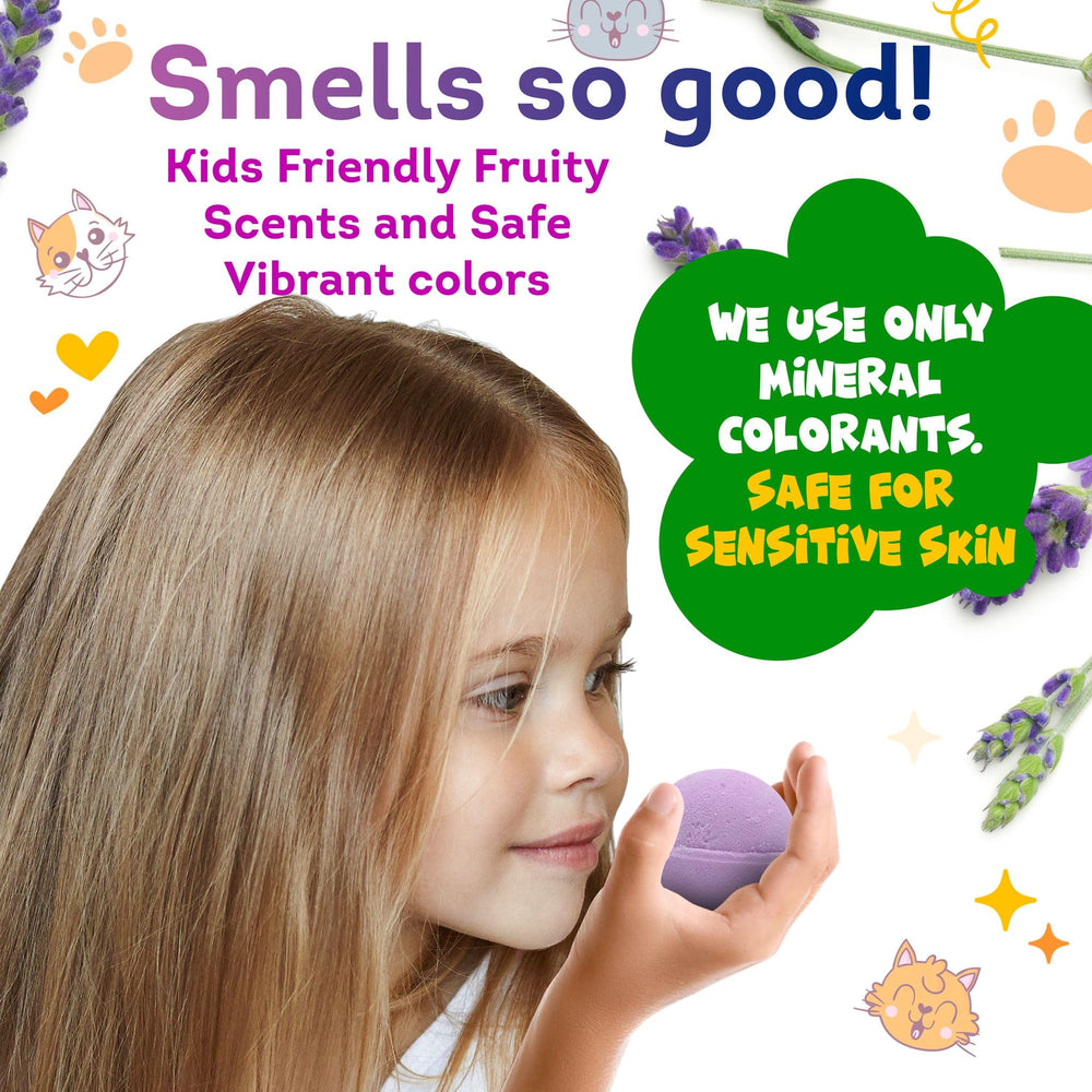 Relaxcation multi-color bubbles from kids bath bombs inspire play