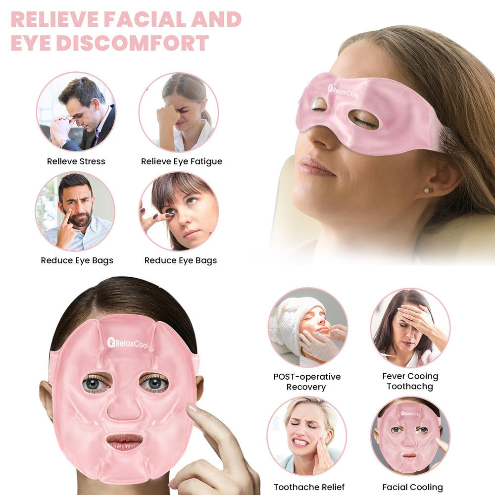 RelaxCoo mask with elastic wrap seals contours for full-face coverage
