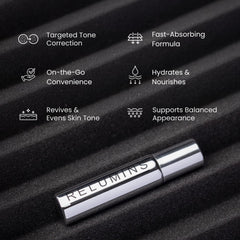 Relumins Advance White On-the-Go Serum 30ml bottle resting in a travel pouch.