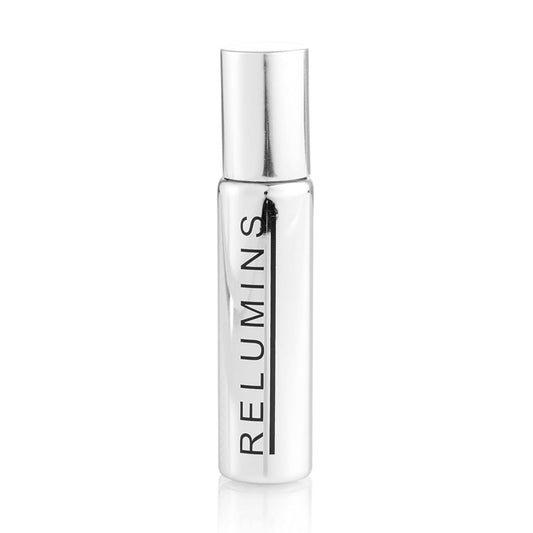 Relumins Advance White On-the-Go Serum bottle close-up, highlighting hydrating formula for radiant skin.