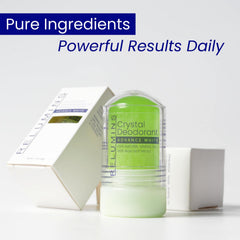 Relumins Aloe Vera Crystal Deodorant label highlighting aluminum-free daily option