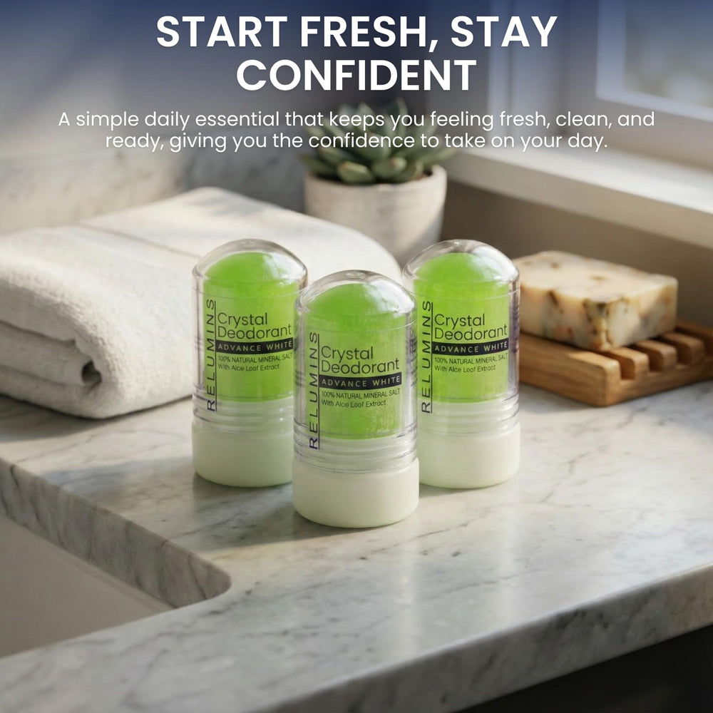 Relumins Aloe Vera Crystal Deodorant non-staining formula during wear