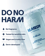 Remedy Science glycerin-squalane blend label highlights deep hydration.