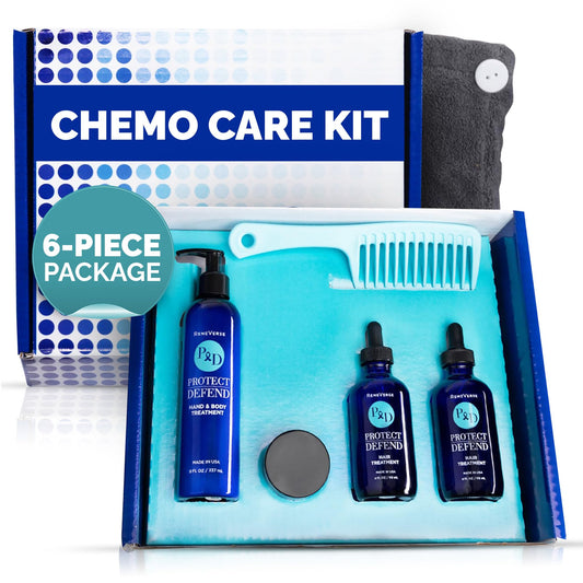 RemeVerse Chemo Care Kit hair serum bottle shows scalp nourishment during chemotherapy therapy
