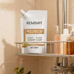 REMIMPI scalp cleanse action on roots suggests refreshed balanced scalp