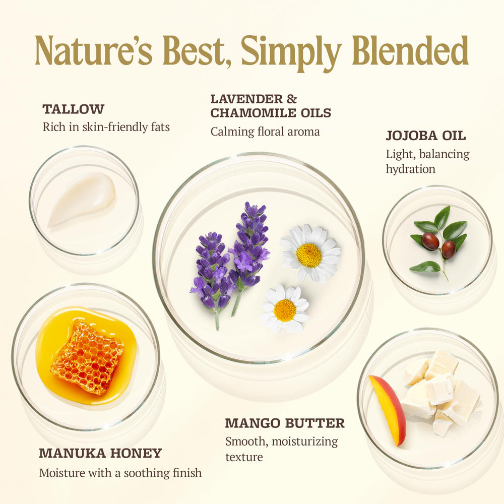 Lavender chamomile infusion in Reminisce Angus Ranch balm delivers a calming aroma.