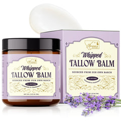 Reminisce Angus Ranch whipped tallow balm packaging shows a clean ranch-to-home skincare option.