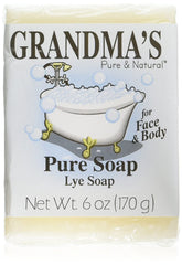 Remwood- Grandmas Pure Lye Soap Bar in hand.