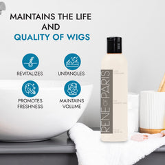 Rene of Paris detangling conditioner eases knots in wigs.