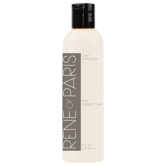 Rene of Paris hair conditioner bottle helps detangle synthetic wigs.
