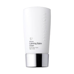 RENECELL Miracle Calming Balm jar close-up showing soothing post-treatment care and light coverage.