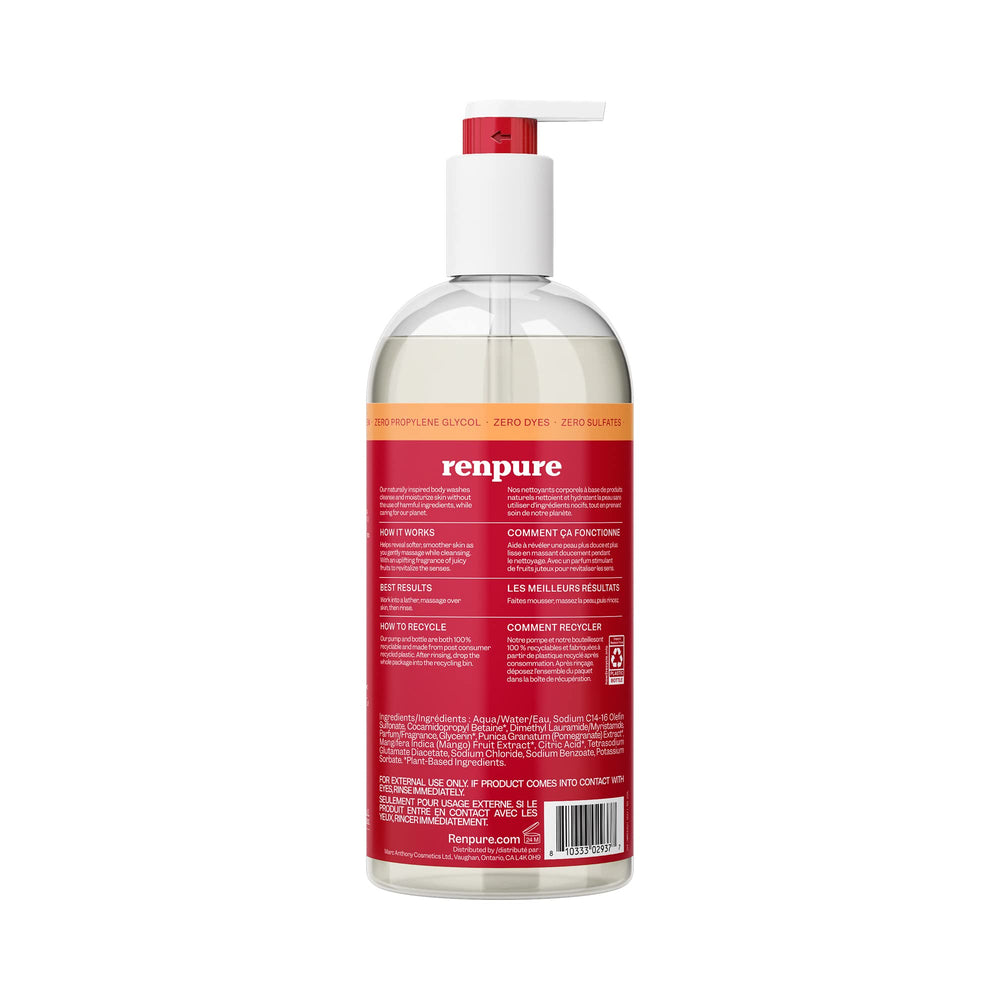 Foam on skin after using Renpure Pomegranate & Mango.