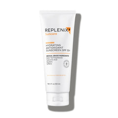 Replenix Antioxidant Hydrating Sunscreen bottle front view with broad-spectrum protection