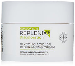 Replenix Glycolic Acid 10% bottle close-up highlighting premium packaging and clarity