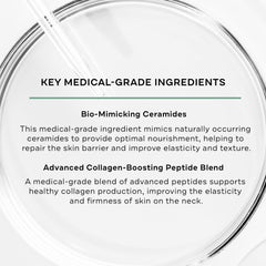 Replenix lifting-neck-cream decollete area close-up suggests improved elasticity.