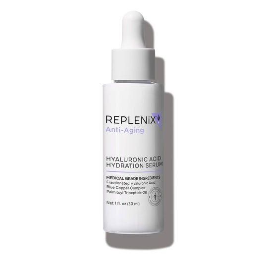 Replenix Pure Hydration bottle close-up shows premium daily hydration