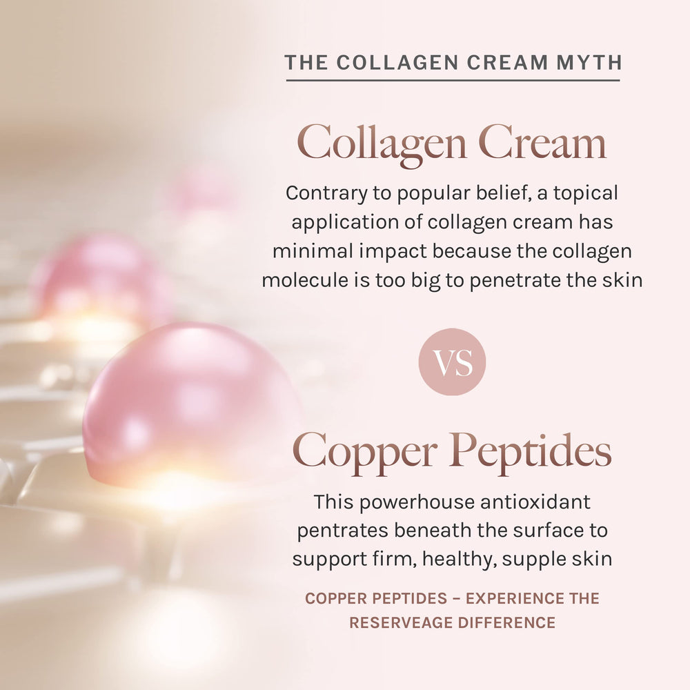 Reserveage Firming skin elasticity close-up highlighting smoother, toned facial skin.