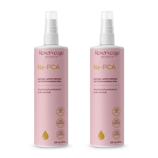Reserveage Na-PCA Spray bottle with mist provides quick hydration for dry skin
