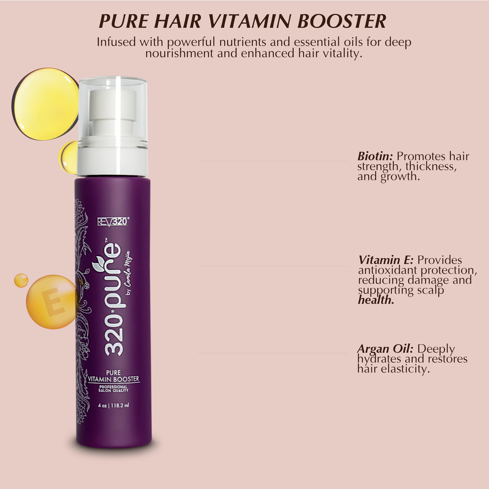 Rev320 320Pure lightweight finish on hair demonstrates non-greasy nourishment