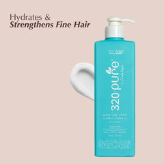 Rev320 320Pure Moisture Lock Conditioner label close-up highlighting color-care ingredients.