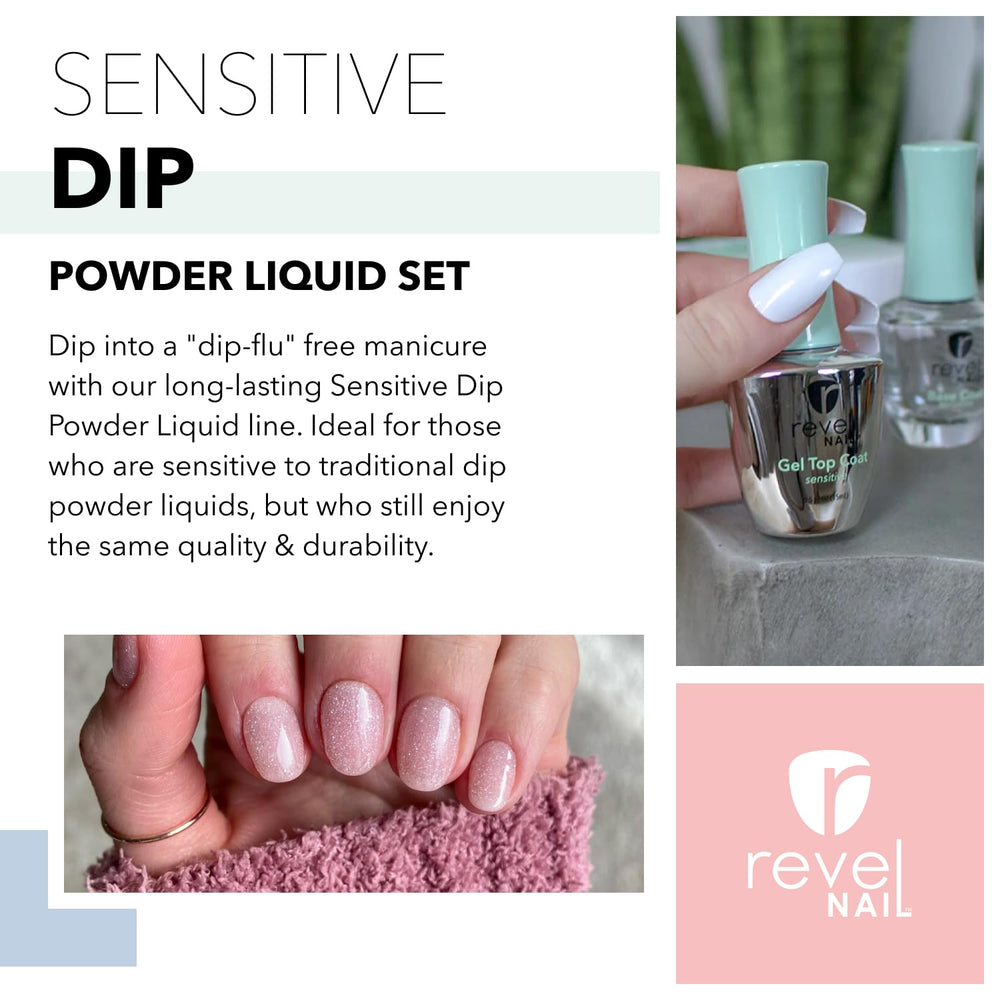 Revel Nail Sensitive Dip Activator promotes durable wear when cured.