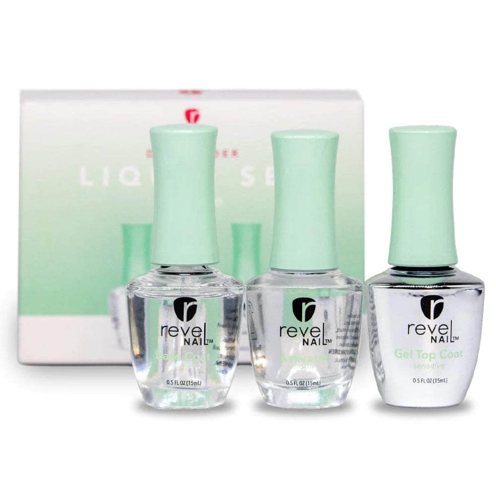 Revel Nail Sensitive Dip Base Coat for long-lasting hold.