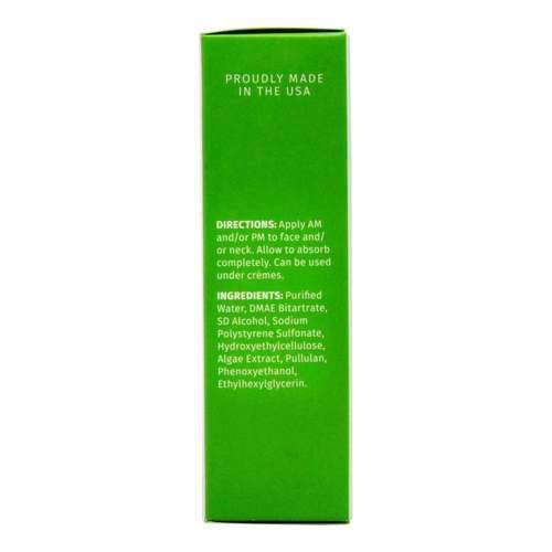 Applying Reviva Labs DMAE Firming Fluid from the bottle demonstrates ease of use.
