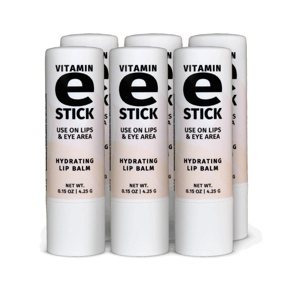 Reviva Labs Vitamin E Stick lip balm hydrates dry lips with a light gloss.