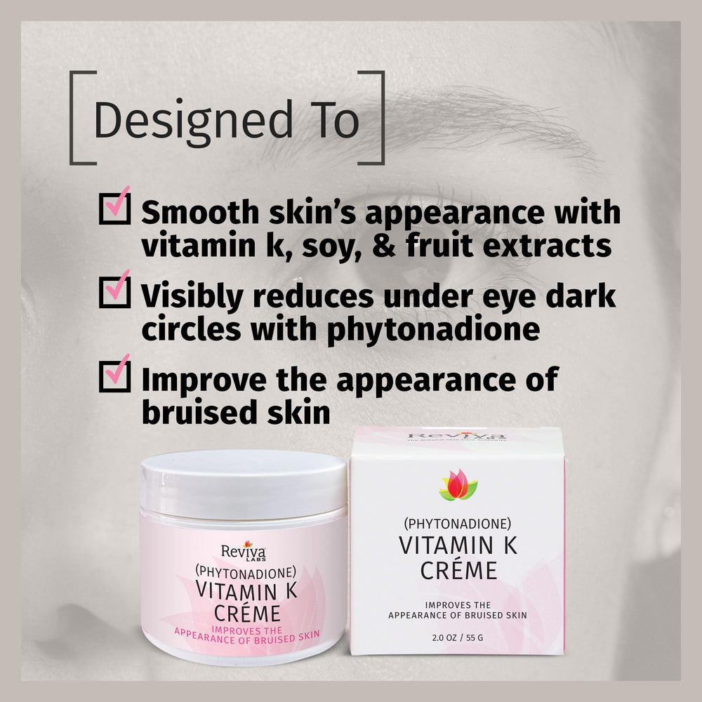 Reviva Labs Vitamin K Creme with fruit extracts providing hydration and radiance
