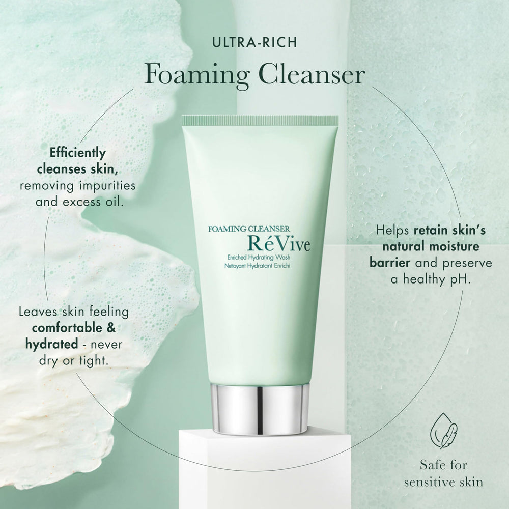 RéVive Foaming Cleanser green tea antioxidants image highlighting protective skin benefits