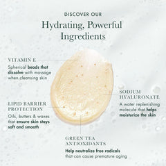 RéVive Foaming Cleanser vitamin-E beads closeup promoting hydration during cleansing