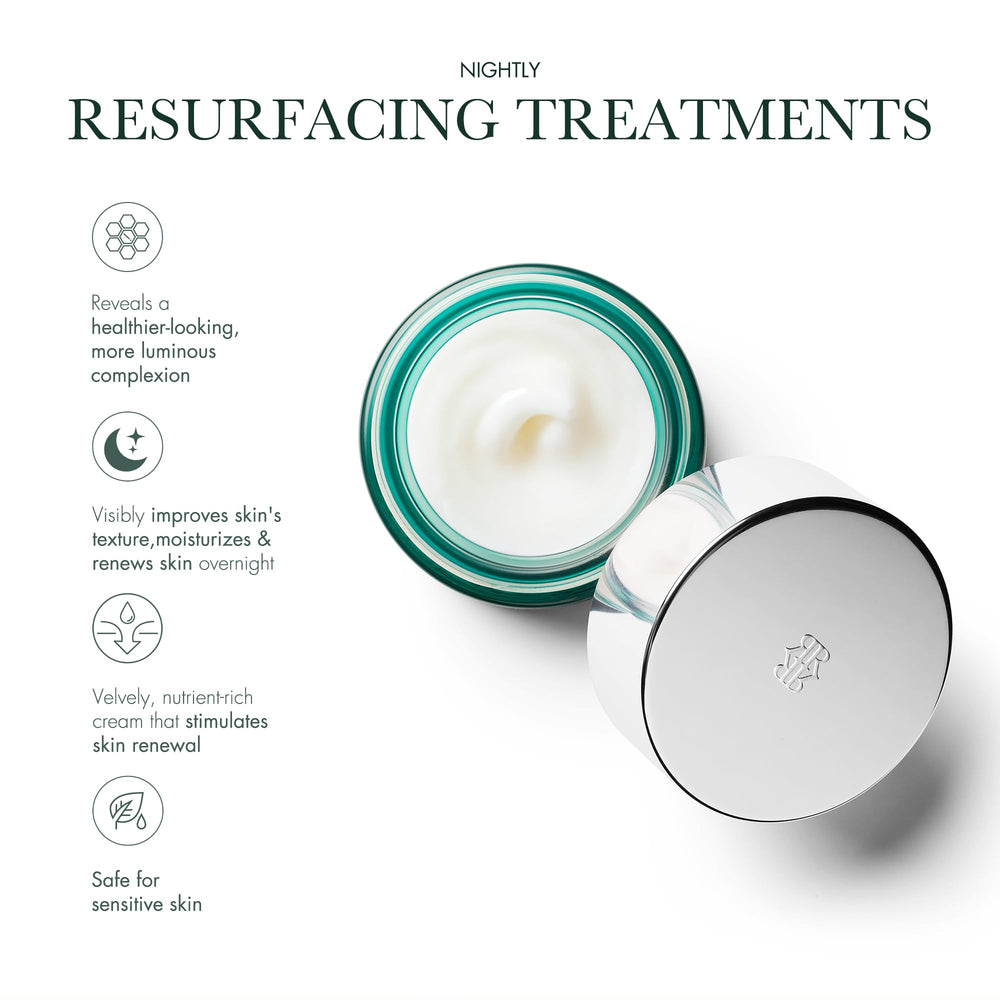 RéVive night cream texture swirl demonstrates rich hydration and renewal.