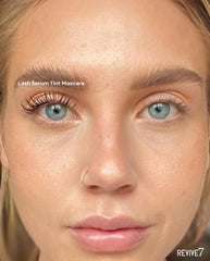 Revive7 Lash Serum Tint Mascara tubing formula swatch for smudge-proof, water-resistant look.
