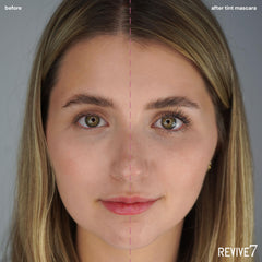 Revive7 Lash Serum Tint Mascara waterproof black swatch highlights durable, all-day wear.